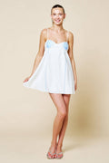 Blue Seashells Embroidered Babydoll Dress
